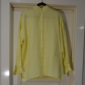 Eileen Fisher linen button down shirt. (4)
